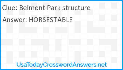 Belmont Park structure Answer