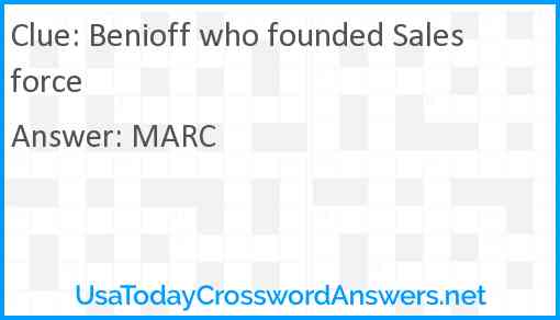Benioff who founded Salesforce Answer