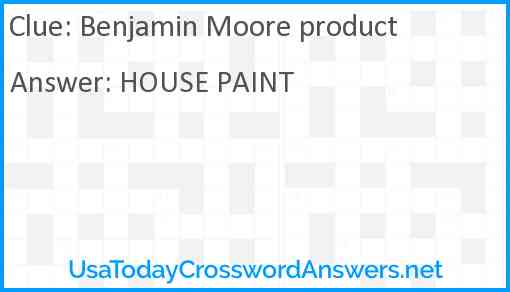 Benjamin Moore product Answer