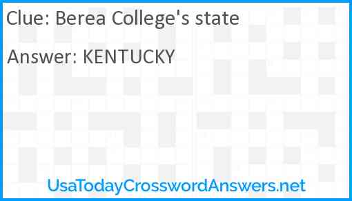 Berea College's state Answer