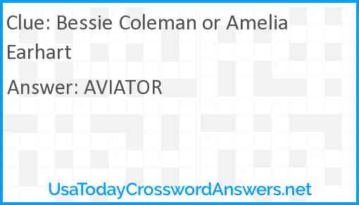 Bessie Coleman or Amelia Earhart Answer