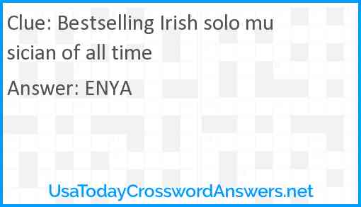 Bestselling Irish solo musician of all time Answer