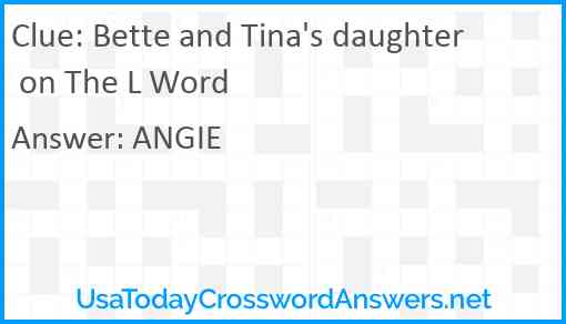 Bette and Tina's daughter on The L Word Answer