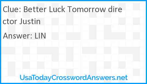Better Luck Tomorrow director Justin Answer