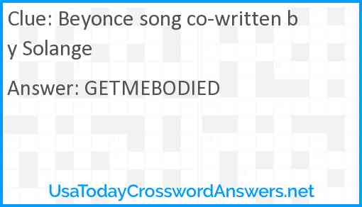 Beyonce song co-written by Solange Answer