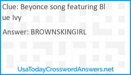 Beyonce song featuring Blue Ivy Answer