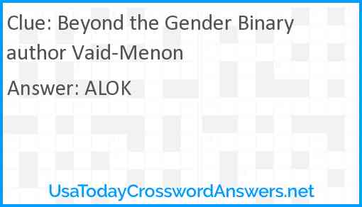 Beyond the Gender Binary author Vaid-Menon Answer
