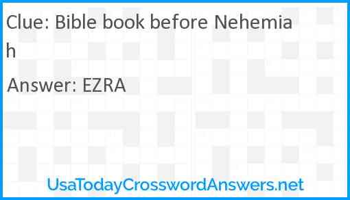 Bible book before Nehemiah Answer