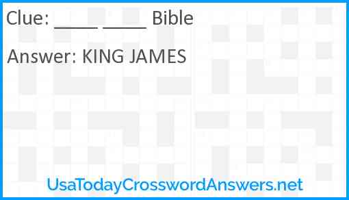 ____ ____ Bible Answer