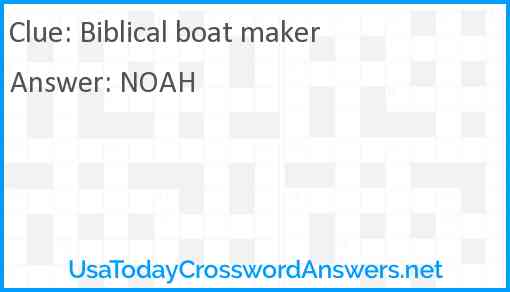 Biblical boat maker Answer