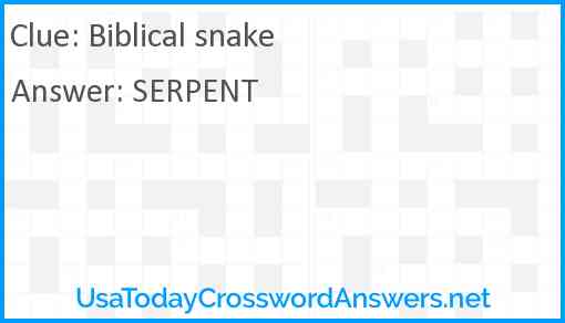 Biblical snake Answer