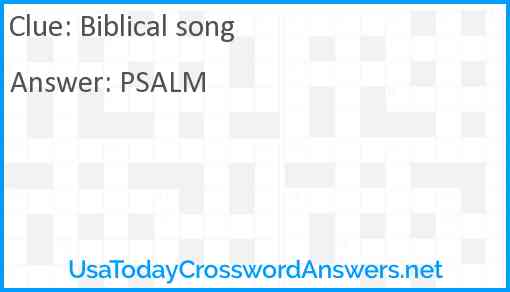 Biblical song Answer