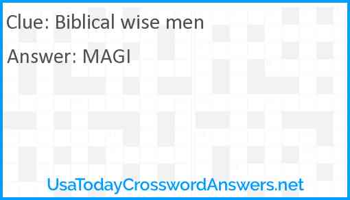 Biblical wise men Answer