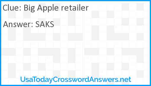 Big Apple retailer Answer