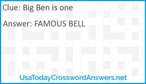 Big Ben is one Answer