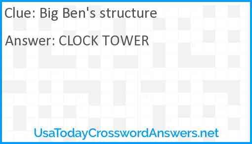 Big Ben's structure Answer