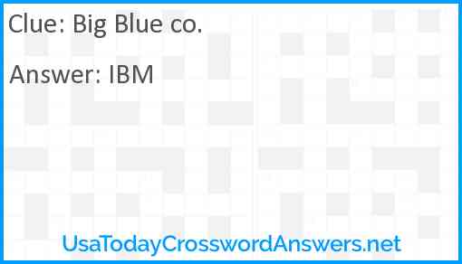 Big Blue co. Answer