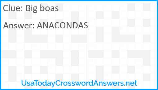 Big boas Answer
