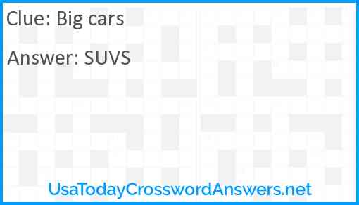 Big cars Answer