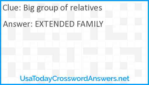 Big group of relatives Answer