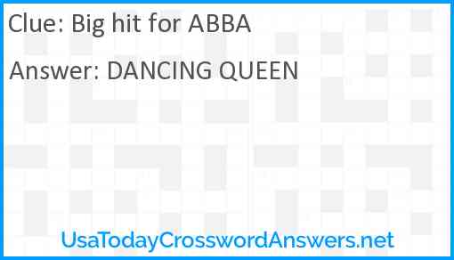Big hit for ABBA Answer