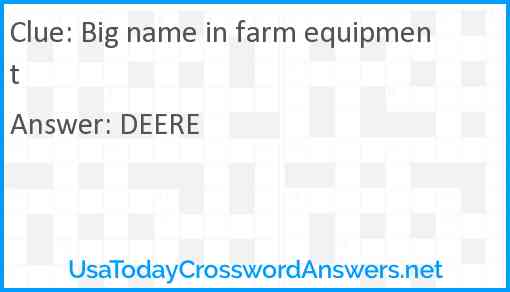 Big name in farm equipment Answer