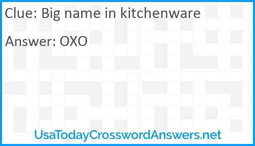 Big name in kitchenware Answer