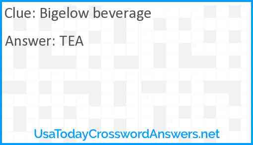 Bigelow beverage Answer