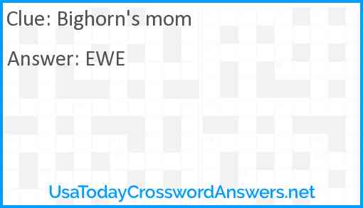 Bighorn's mom Answer