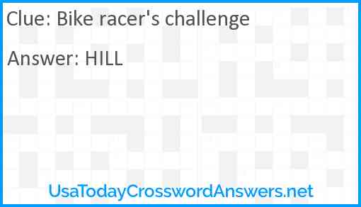 Bike racer's challenge Answer