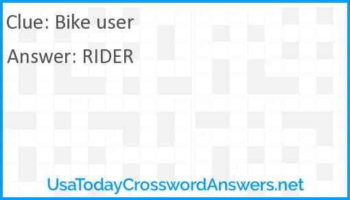 Bike user Answer