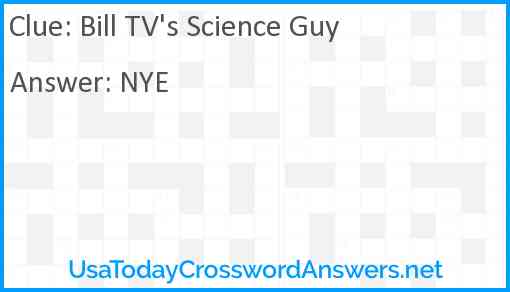 Bill TV's Science Guy Answer