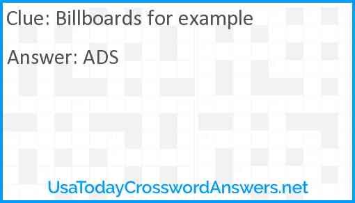 Billboards for example Answer