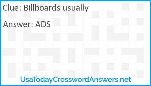 Billboards usually Answer