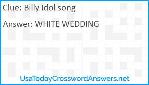 Billy Idol song Answer