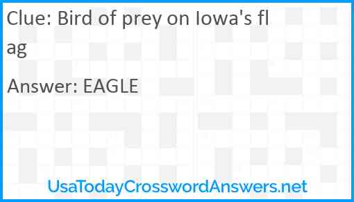 Bird of prey on Iowa's flag Answer