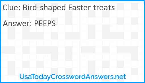 Bird-shaped Easter treats Answer