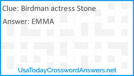 Birdman actress Stone Answer