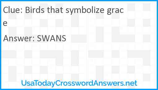 Birds that symbolize grace Answer