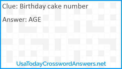 Birthday cake number Answer