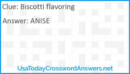 Biscotti flavoring Answer