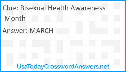 Bisexual Health Awareness Month Answer