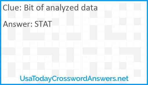 Bit of analyzed data Answer