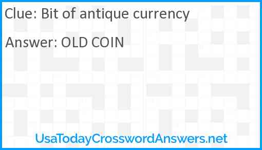 Bit of antique currency Answer