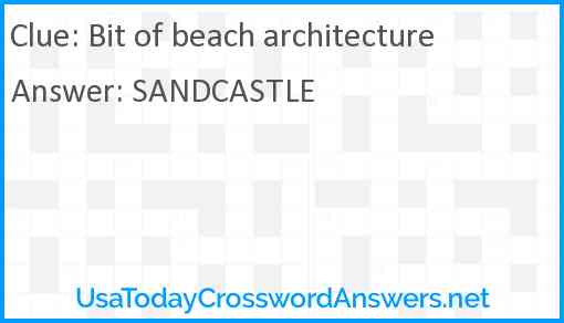 Bit of beach architecture Answer