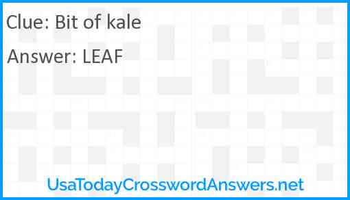 Bit of kale Answer