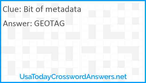 Bit of metadata Answer