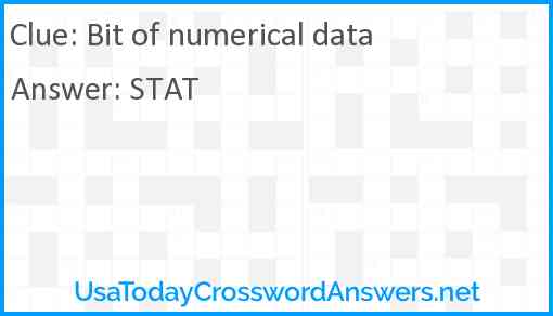Bit of numerical data Answer