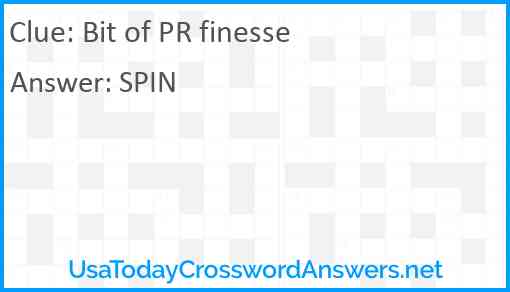 Bit of PR finesse Answer