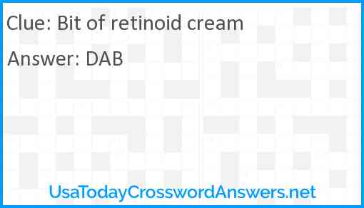 Bit of retinoid cream Answer